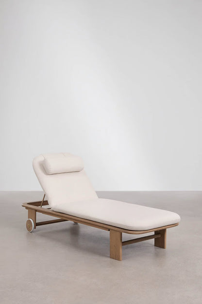Premium Adjustable Wooden Sun Lounger – Absolute Comfort with Cushion Included