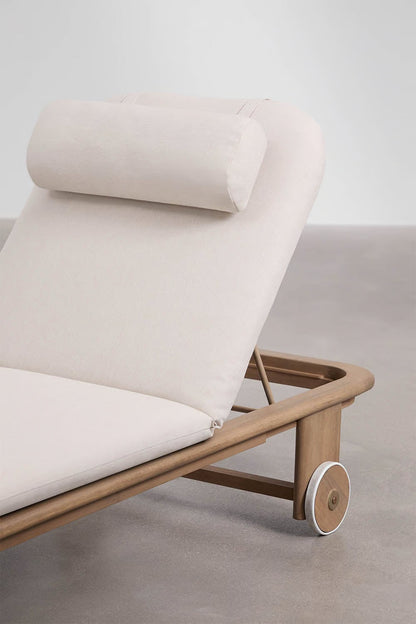 Premium Adjustable Wooden Sun Lounger – Absolute Comfort with Cushion Included
