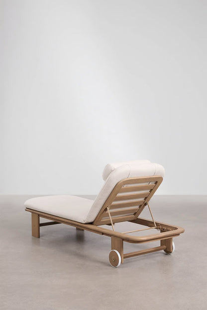 Transat Bain de Soleil Réglable Premium en Bois – Confort Absolu avec Coussin Inclus
