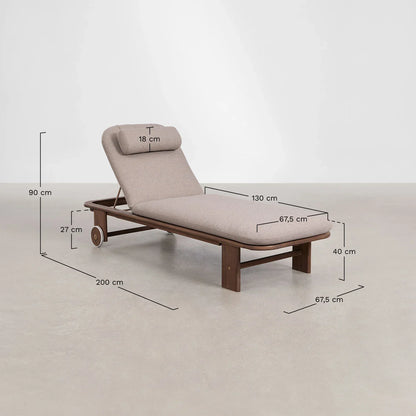 Premium Adjustable Wooden Sun Lounger – Absolute Comfort with Cushion Included